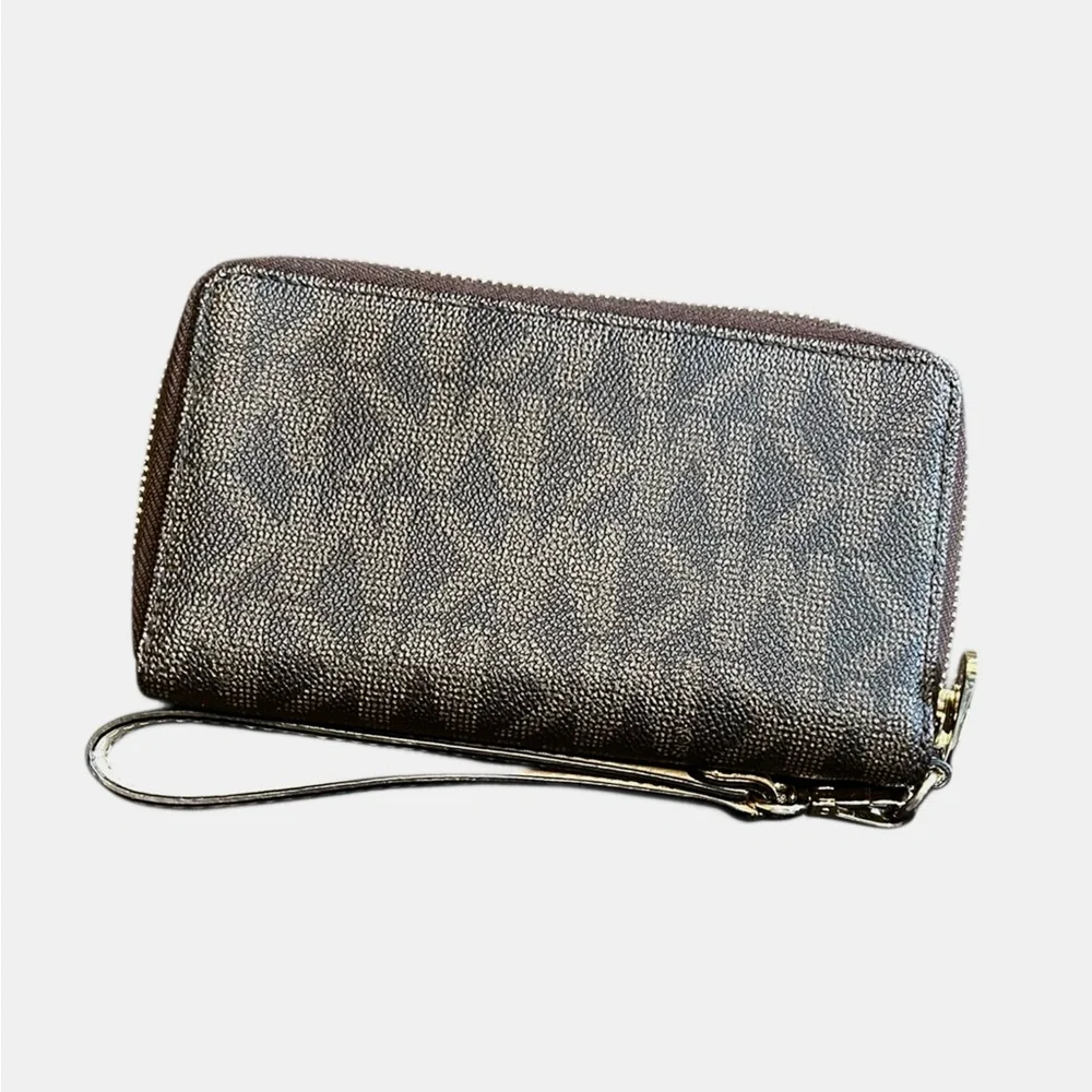 NWOT Michael Kors Brown MK Logo Wristlet Wallet